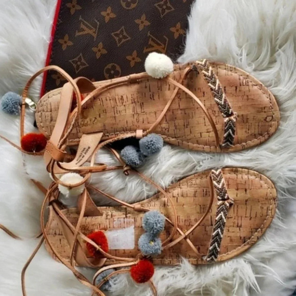 Sam Edelman Shoes - Sam Edelman Strap Poms Poms Sandals